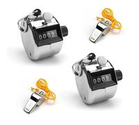KLEHOPE 2 Pièces Compteur Manuel, Compteur, Compteurs Manuels à 4 Chiffres, Compteur à Main Portable, avec 2 Sifflets, pour Ecoles, Gymnases, Entrepôts