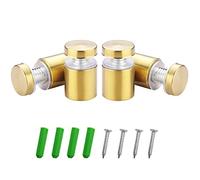 KLEHOPE 4 Pièces Inoxydable Publicité Vis, Clous Publicitaires Dorés,Entretoise de Verre est Utilisé pour la Signalisation, les Miroirs, les Cadres, Etc (Avec Vis et Tubes d'Expansion)