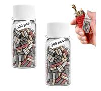 KLEHOPE 600 Pièces Pierre a Briquet Multicolore - avec Clipper et Zippo | 2,2x5 mm, Alliage Étincelle, 600 Pierres en Étui Compact, Flamme Fiable, pour Zippo, Clipper et Briquets Essence