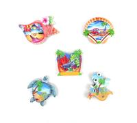 KLEHOPE Magnet Frigo, 5 Pièces Artisanat 3D Magnette Aimant Frigo, Résine Réfrigérateur Aimant, Style Marin Créatif, avec Aimant, Adapté pour Fer ou à d'autres Surfaces Magnétiques