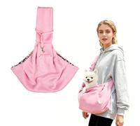 KLEHOPE Porte-Chien, Sac de Transport pour Chien, Capacité Maximale de Charge 7,5 kg, Tissu en Polyester, Sac Ventral pour Chien Rose, pour Voyages et Activités en Plein Air