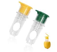 KLEHOPE Presse-Agrumes Manuel - 2 Pièces Presse Citron avec Verseur Intégré - Compact (Jaune/Vert) Presse Citron Manuel pour Orange, Citron, Clémentine
