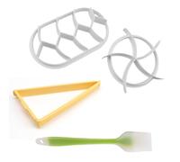 KLEHOPE Tampons à Petits Pains, 3 Moules en Plastique Presse-Pain Moules, Trois Formes Emporte-Pièces, avec Pinceau en Silicone pour la Fabrication de Pains, Biscuits et Gâteaux
