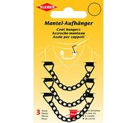 Kleiber 10 x 1 x 0,5 cm à Coudre sur cintres en métal, Set de 3, Noir