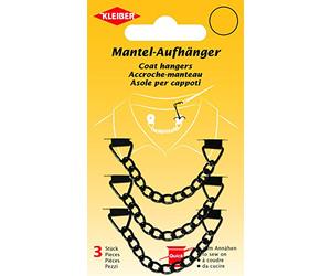 Kleiber 10 x 1 x 0,5 cm à Coudre sur cintres en métal, Set de 3, Noir