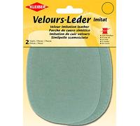 Kleiber 12,5 x 10 cm Patchs à Coudre Simili Daim pour Genoux/Coudes ovales, Bleu Vert