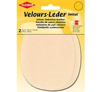 Kleiber 12.5 x 10 cm Patchs à Coudre Simili Daim pour Genoux/Coudes ovales, Ivoire