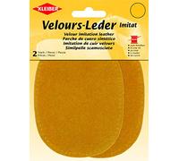 Kleiber 12.5 x 10 cm Patchs à Coudre Simili Daim pour Genoux/Coudes ovales, Jaune Citron