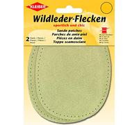 Kleiber 12 x 10 cm Patch Daim Cuir Ovale, 1 Paire, Beige