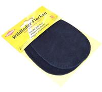 Kleiber 12 x 10 cm Patch Daim Cuir Ovale, 1 Paire, Bleu Marine
