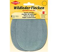 Kleiber 12 x 10 cm Patch Daim Cuir Ovale, 1 Paire, Gris