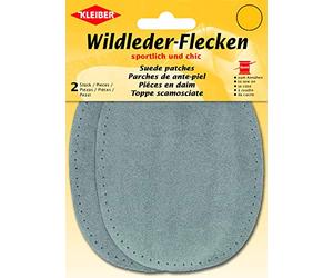 Kleiber 12 x 10 cm Patch Daim Cuir Ovale, 1 Paire, Gris