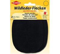 Kleiber 12 x 10 cm Patch Daim Cuir Ovale, 1 Paire, Noir