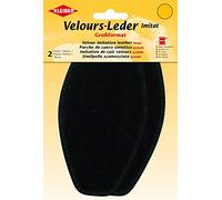 Kleiber 18 x 10 cm Patchs Simili Daim Grands, 1 Paire, Noir