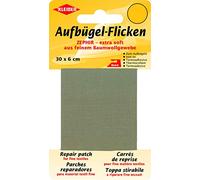 Kleiber 30 x 6 cm Ruban Coton thermocollant réparation très Fin et Souple, Beige