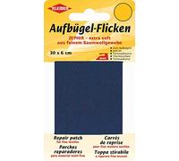 Kleiber 30 x 6 cm Ruban Coton thermocollant réparation très Fin et Souple, Bleu foncé