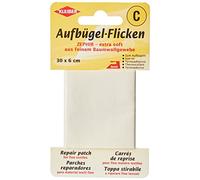 Kleiber Ruban de réparation coton thermocollant 30 x 6 cm très fin et souple Crème