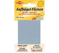 Kleiber Ruban coton thermocollant 30 x 6 cm très fin et souple gris clair
