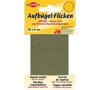 Kleiber 30 x 6 cm Ruban Coton thermocollant réparation très Fin et Souple, Marron Clair