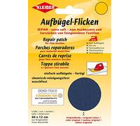 Kleiber 40 x 12 cm Patch Coton thermocollant pour réparer Textiles à Mailles Fines, Bleu foncé
