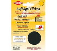Kleiber 40 x 12 cm Patch Coton thermocollant pour réparer Textiles à Mailles Fines, Noir
