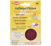 Kleiber 40 x 12 cm Patch Coton thermocollant pour réparer Textiles à Mailles Fines, Rouge Bordeaux