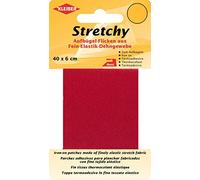 Kleiber 40 x 6 cm Ruban élastique thermocollant pour réparer vêtements, Rouge