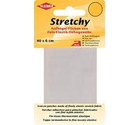 Kleiber 40 x 6 cm Ruban élastique thermocollant réparation vêtements, Blanc