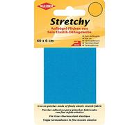 Kleiber 40 x 6 cm Ruban élastique thermocollant réparation vêtements, Bleu Turquoise