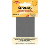 Kleiber 40 x 6 cm Ruban élastique thermocollant réparation vêtements, Gris