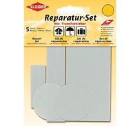 Kleiber Set de 5 patchs autocollants en nylon pour réparer vêtements, gris clair
