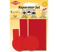 Kleiber 5-Pièces Set Patchs Autocollant Nylon pour réparer vêtements, Rouge