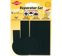 Kleiber 5-Pièces Set Patchs Autocollants Nylon pour réparer vêtements, Noir