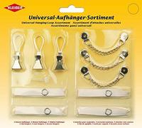 Kleiber 70096 Universel Inclus Assortiment de différentes, Blanc/Argent, 18 x 20 x 1,5 cm