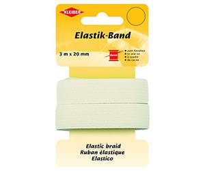 Kleiber 71073 Bande élastique/Large Bande en Caoutchouc, 72% Polyester - 28% Caoutchouc, Blanc, 300 x 2 x 1 cm