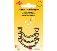 Kleiber Chaînette métallique à Coudre pour Suspendre, Set de 3, Métal brossé