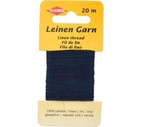 KLEIBER Fil de lin 20 m bleu foncé ciré