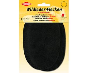 Kleiber Grands Patchs en Daim à Coudre/Pantalon/Manches, Noir