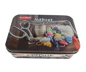 Kleiber Kit de Couture 70pièce Tin-Scissor Impression, métal, Marron, 11 x 8 x 3 cm