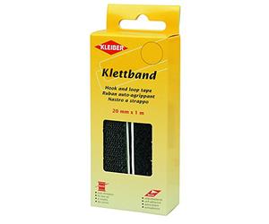 Kleiber kletband Crochet et Boucle de Ruban adhésif 20 mm x 1 m - Noir