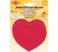 KLEIBER Lot de 2 Patchs thermocollant pour jeans Coeur, rouge Rouge G