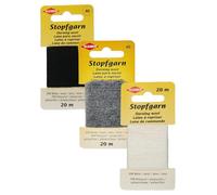 Kleiber Lot de 3 pelotes de laine à repriser classiques par Trimz - Noir, blanc, gris foncé