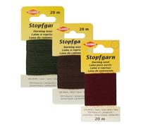 Kleiber Lot de 3 pelotes de laine à repriser par Trimz - Teintes d'automne - Rouge foncé, kaki, marron