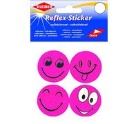 Kleiber Lot de 4 autocollants réfléchissants Smileys - Dimensions : env. 4,8 cm - 61188