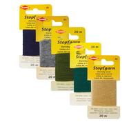 Kleiber Lot de 5 pelotes de laine à repriser par Trimz - Modern Heritage - Bleu marine, vert foncé, kaki, gris foncé, beige