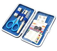 Kleiber Nécessaire de Couture dans étui Rigide de Poche avec Ciseaux/Fils/Boutons/, Bleu/Blanc