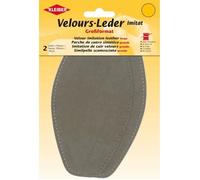 KLEIBER Patch imitation cuir velours taupe 185×95 mm - 2 pièces à coudre