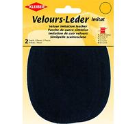 Kleiber Patch Ovale Velours Simili Cuir, Bleu foncé