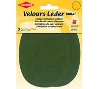 Kleiber Patch Ovale Velours Simili Cuir, Vert Olive