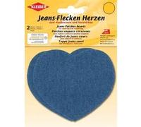 KLEIBER Patch thermocollant pour jeans Coeur 85x105 mm bleu moyen Bleu